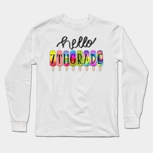 Back To School 1st Day At School Hello 7th Grade Long Sleeve T-Shirt